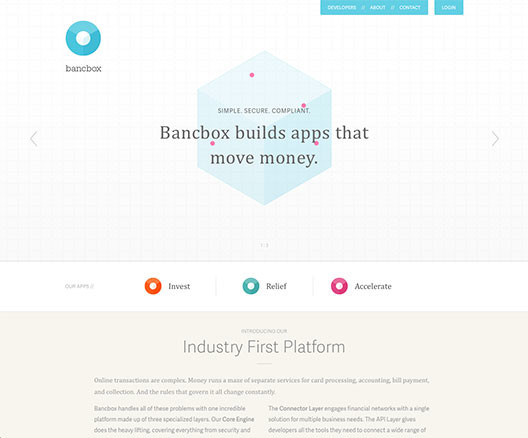 Screenshot of the Bancbox site